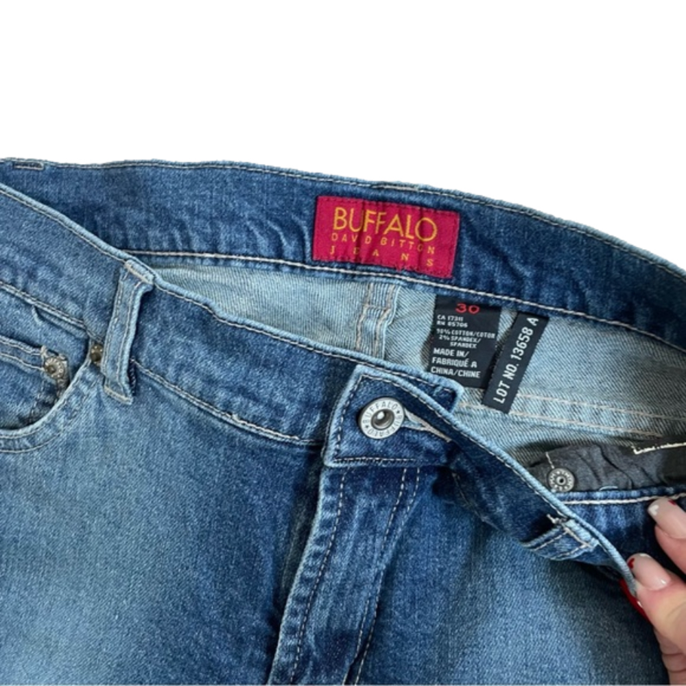 Buffalo David Bitton Vintage Blue Denim Y2K Bootcut Jeans Size 30 - Picture 3 of 6